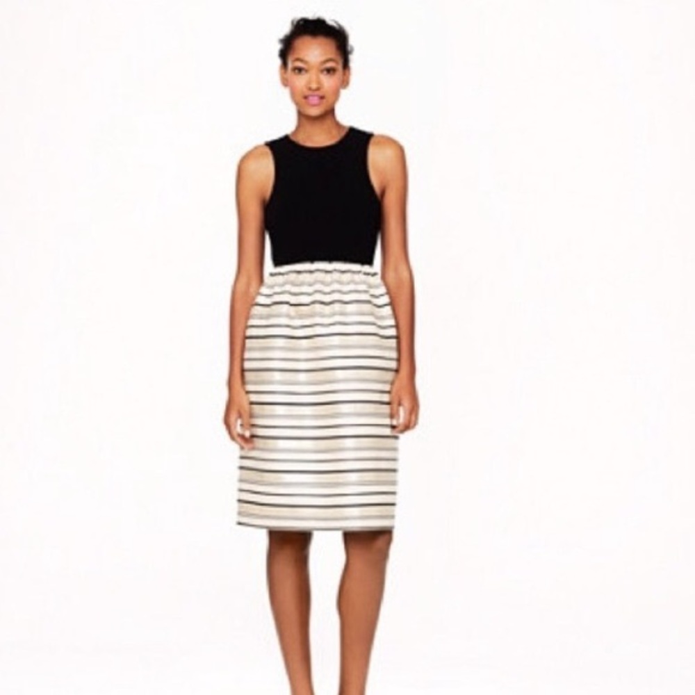 J. Crew Black and Gold Sleeveless Dress